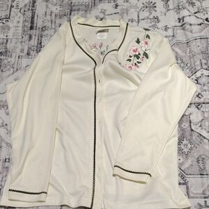 BonWorth Cream Camisole with Floral Embroidery